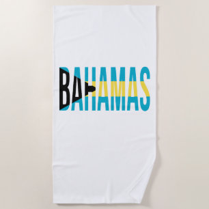 Serviette De Plage Drapeau de l'île de vacances des Bahamas