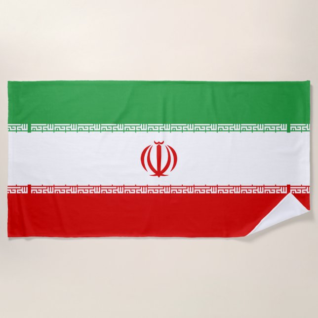 Serviette De Plage Drapeau de l'Iran (Devant)