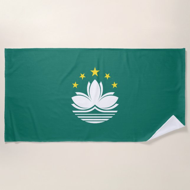 Serviette De Plage Drapeau de Macao (Devant)