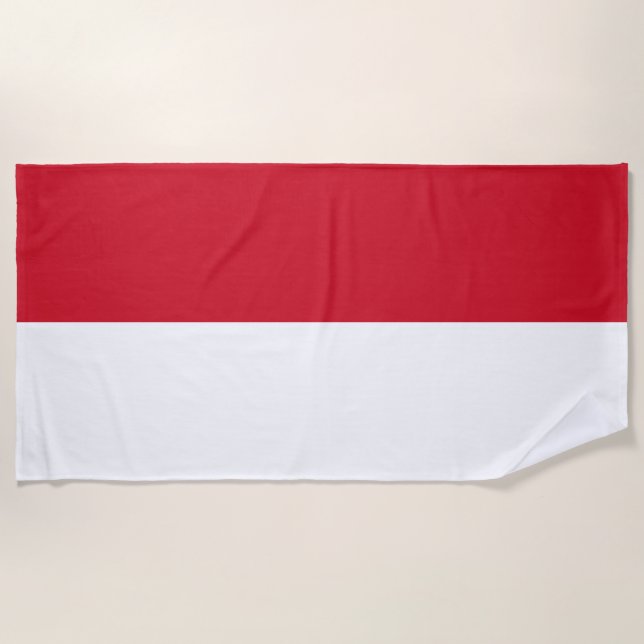 Serviette De Plage Drapeau de Monaco (Devant)