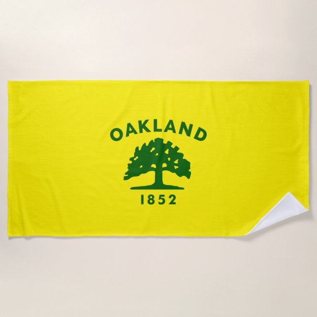 Serviette De Plage Drapeau de plage de la ville d'Oakland (Devant)