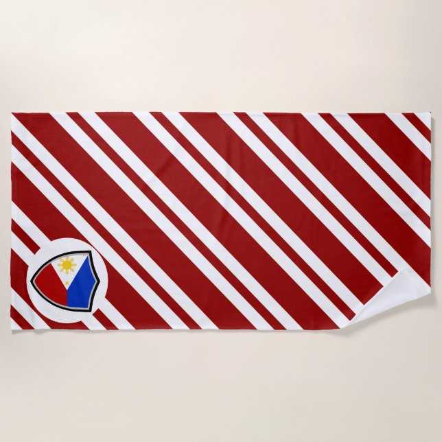 Serviette De Plage Drapeau de plage des Philippines (Devant)