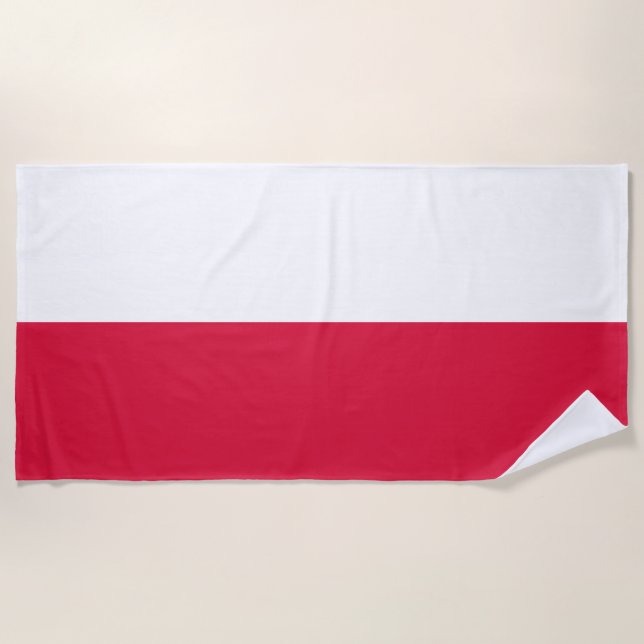 Serviette De Plage Drapeau de Pologne (Devant)