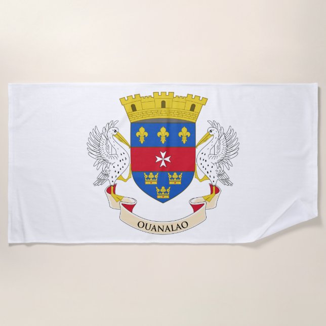 Serviette De Plage Drapeau de Saint-Barthélemy (Devant)