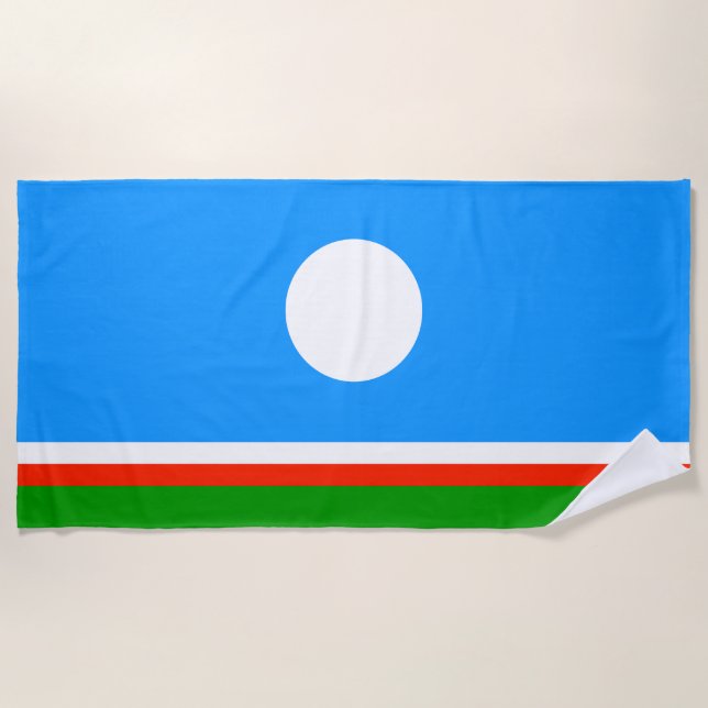 Serviette De Plage Drapeau de Sakha (Devant)