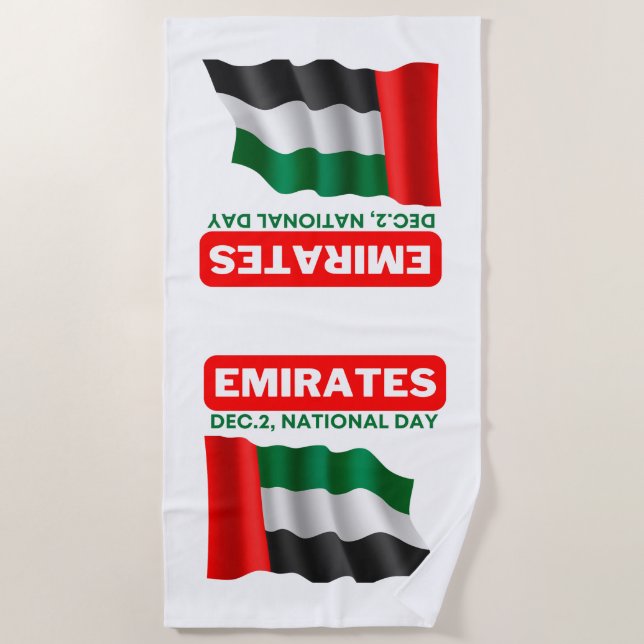 Serviette De Plage Drapeau des Émirats arabes unis patriotique (Devant)