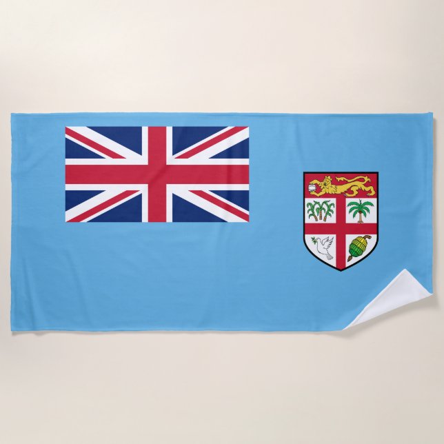Serviette De Plage Drapeau des Fidji (Devant)
