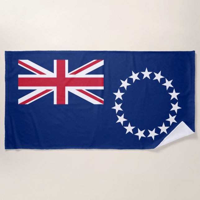 Serviette De Plage Drapeau des Îles Cook (Devant)