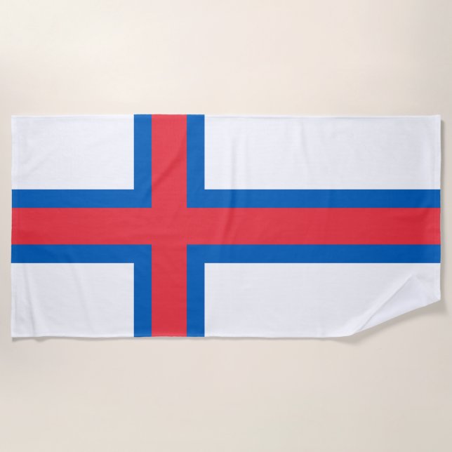 Serviette De Plage Drapeau des îles Féroé (Devant)