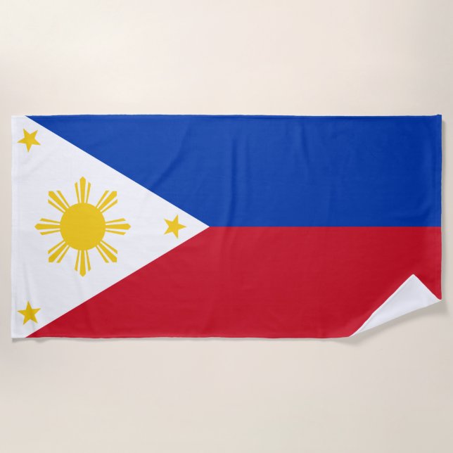 Serviette De Plage Drapeau des Philippines (Devant)