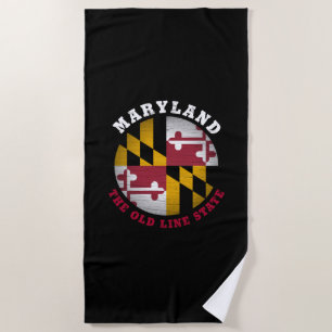 SERVIETTE DE PLAGE DRAPEAU D'ÉTAT DE LA VIEILLE LIGNE DE MARYLAND