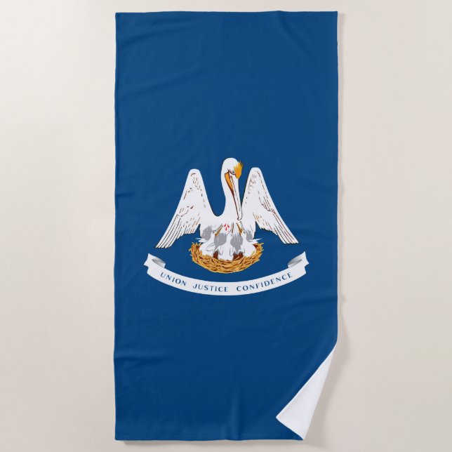 Serviette De Plage Drapeau d'état de Louisiane (Devant)