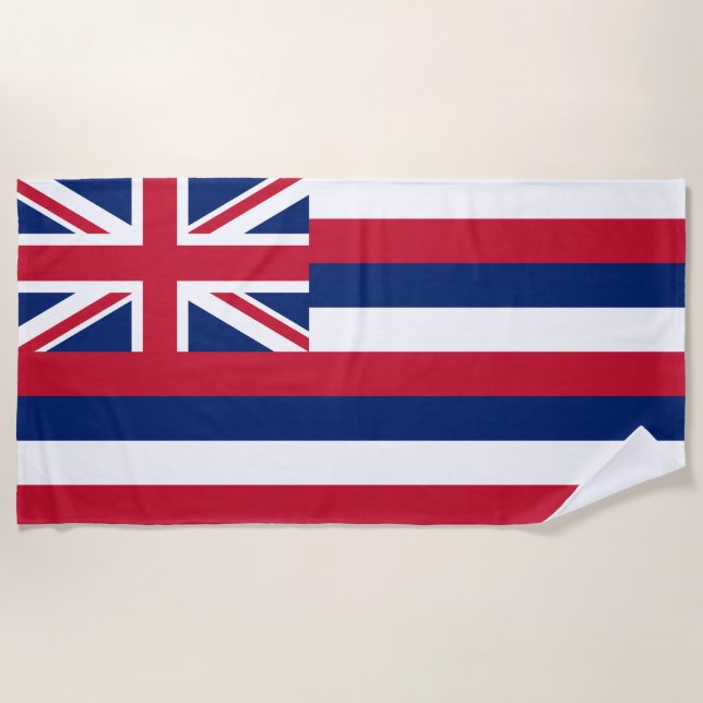 Serviette De Plage Drapeau d'État d'Hawaii (Devant)