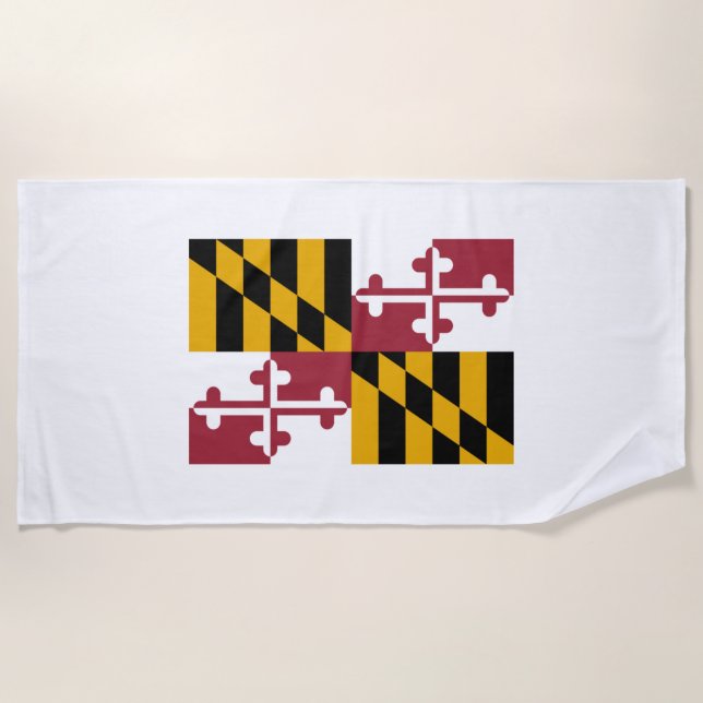 Serviette De Plage Drapeau d'État du Maryland (Devant)