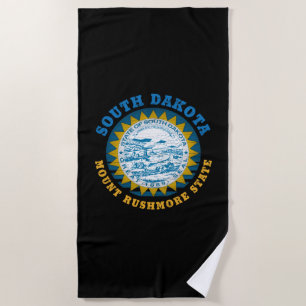 SERVIETTE DE PLAGE DRAPEAU D'ÉTAT DU SUD DU MONT DE DAKOTA RUSHMORE