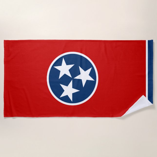 Serviette De Plage Drapeau d'État du Tennessee (Devant)