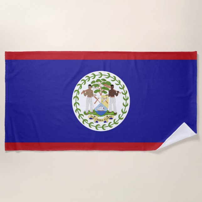 Serviette De Plage Drapeau du Belize (Devant)