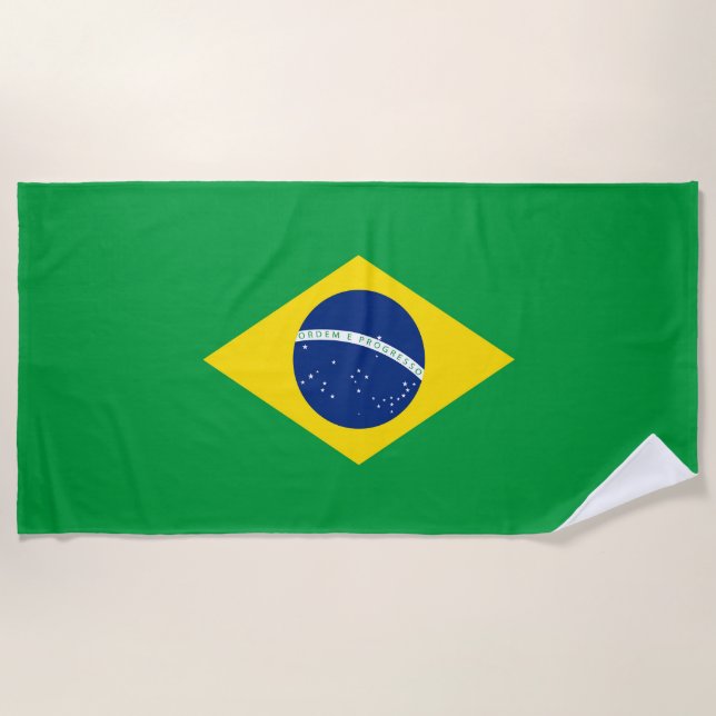 Serviette De Plage Drapeau du Brésil (Devant)