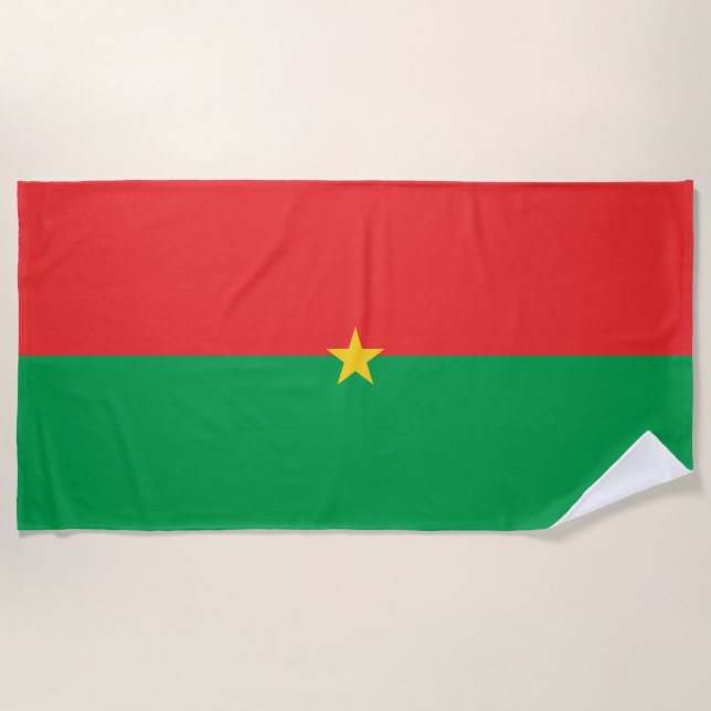 Serviette De Plage drapeau du Burkina Faso (Devant)