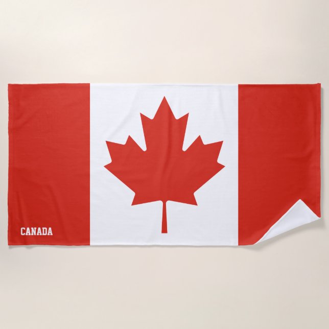 Serviette De Plage Drapeau du Canada Splendide patriotique (Devant)