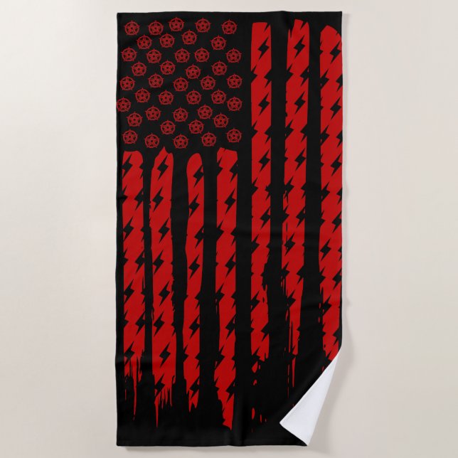 Serviette De Plage Drapeau du Démon (Devant)