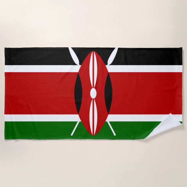 Serviette De Plage Drapeau du Kenya  (Devant)