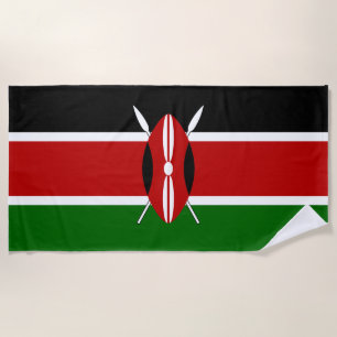 Serviette De Plage Drapeau du Kenya Massaï Bendera ya Kenya