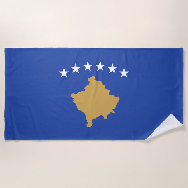 Serviette De Plage Drapeau du Kosovo (Devant)