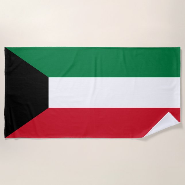 Serviette De Plage Drapeau du Koweït (Devant)