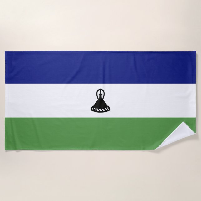 Serviette De Plage Drapeau du Lesotho (Devant)