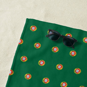 Serviette De Plage Drapeau du Portugal motif pointillé