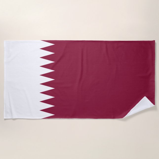 Serviette De Plage Drapeau du Qatar (Devant)
