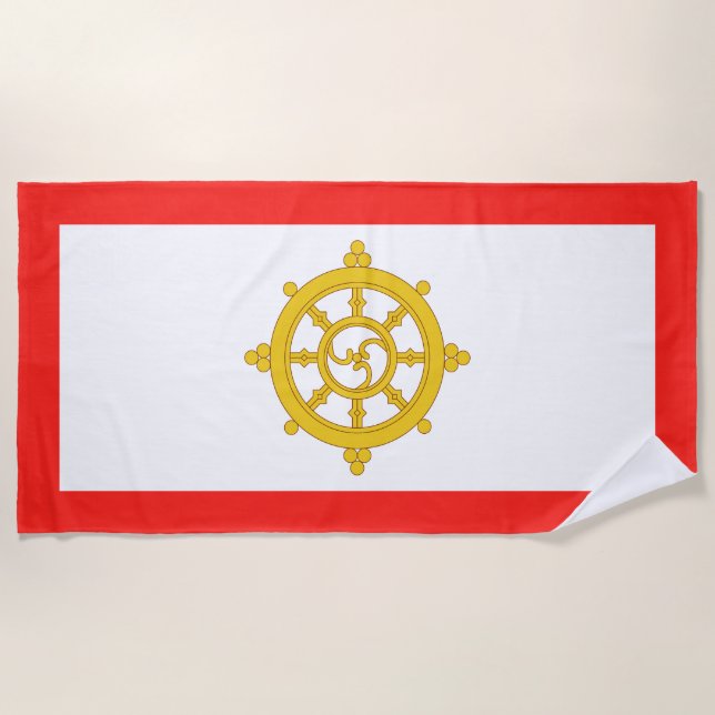 Serviette De Plage Drapeau du royaume de Sikkim (Devant)