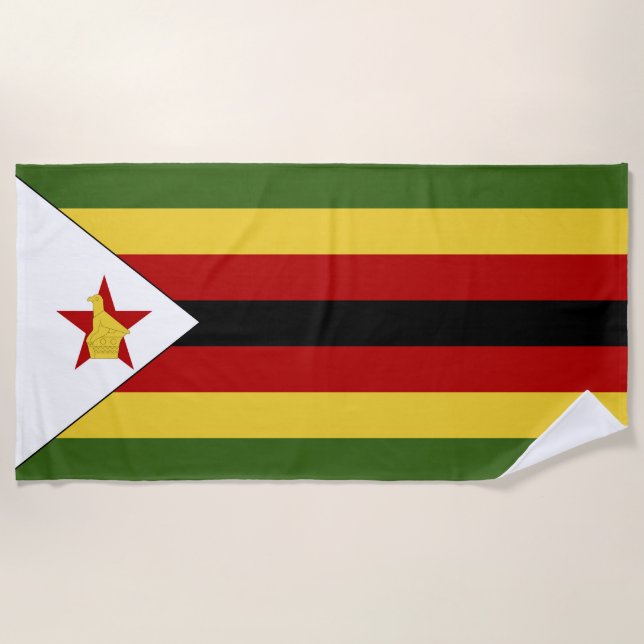 Serviette De Plage drapeau du Zimbabwe (Devant)