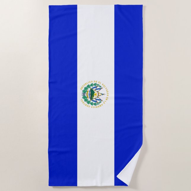 Serviette De Plage Drapeau El Salvador (Devant)