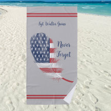 Drapeau en plume américain N'oubliez jamais le sou