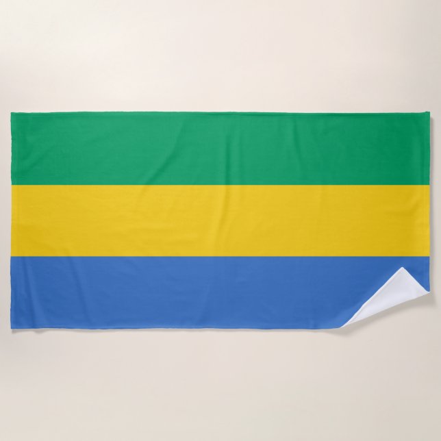 Serviette De Plage Drapeau Gabon (Devant)