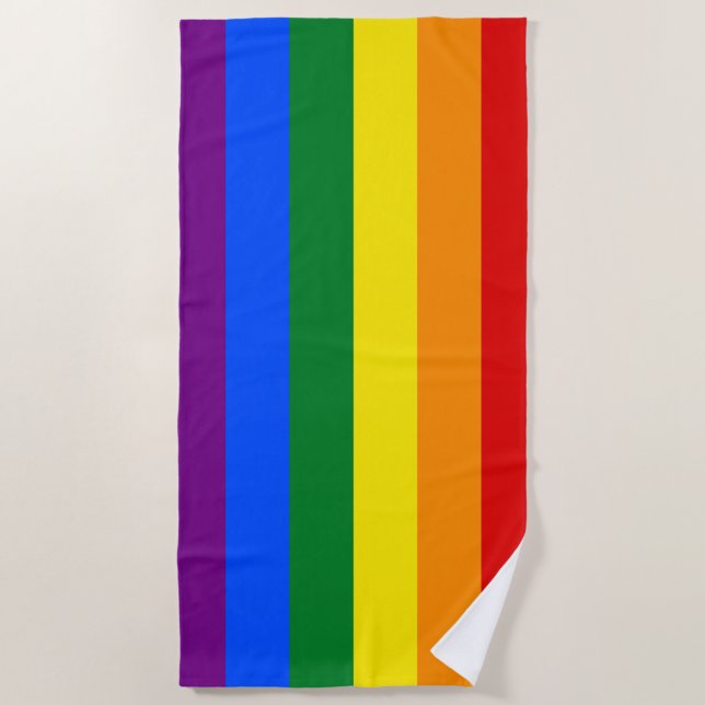 Serviette De Plage Drapeau Gay pride arc-en-ciel LGBT (Devant)