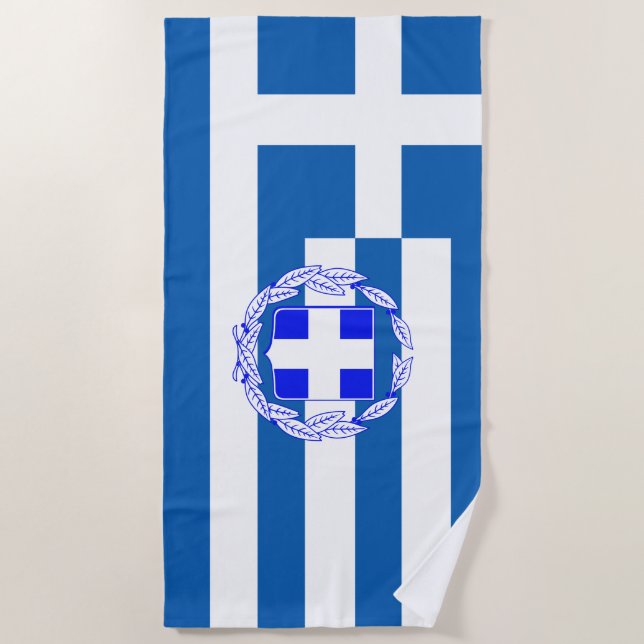 Serviette De Plage Drapeau grec (Devant)