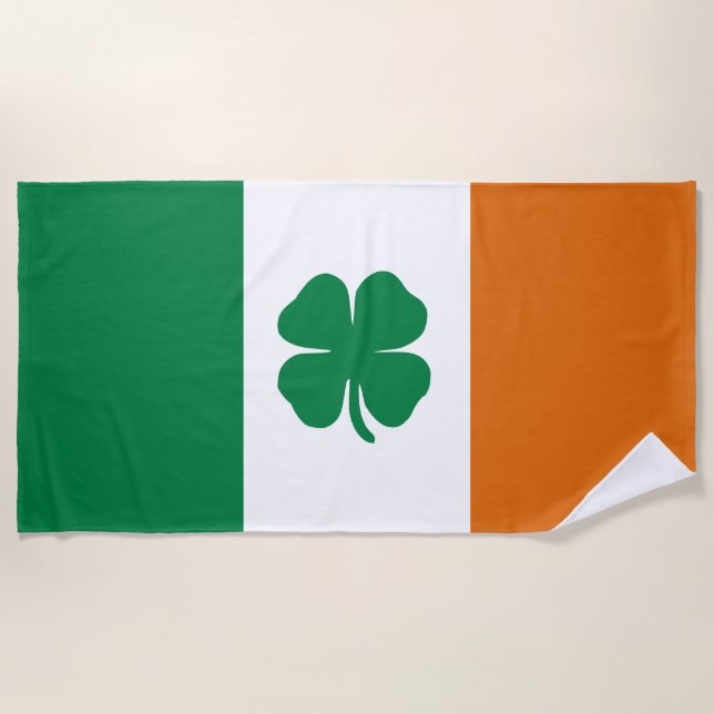 Serviette De Plage Drapeau irlandais Patriotique Irlande Drapeau Quat (Devant)