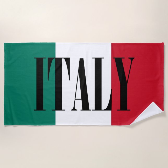 Serviette De Plage Drapeau italien Italia Il Tricolore (Devant)