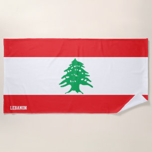 Serviette De Plage Drapeau Liban Splendide patriotique
