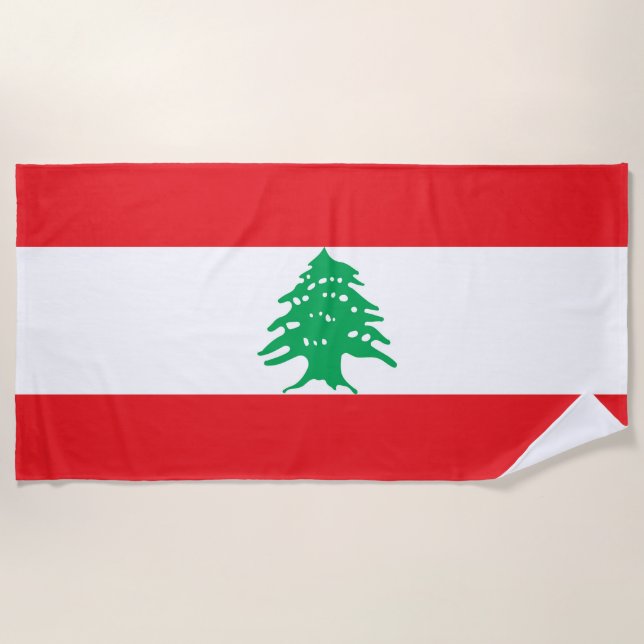 Serviette De Plage Drapeau libanais (Devant)