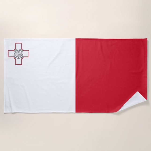 Serviette De Plage Drapeau Malte (Devant)