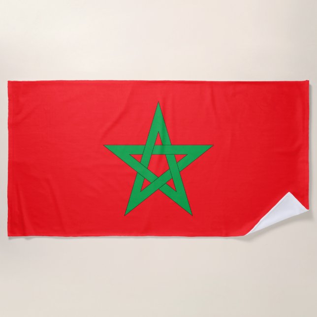 Serviette De Plage Drapeau Maroc (Devant)