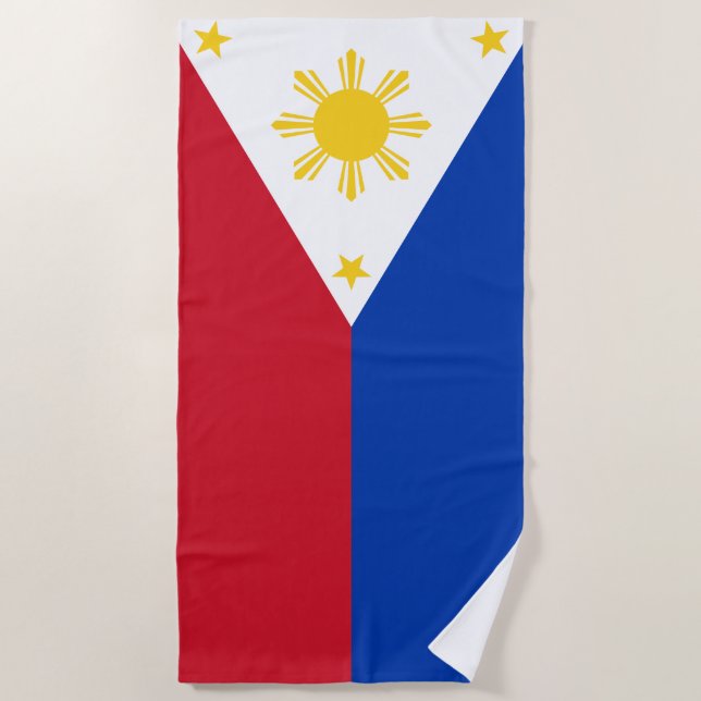 Serviette De Plage Drapeau philippin des Philippines (Devant)