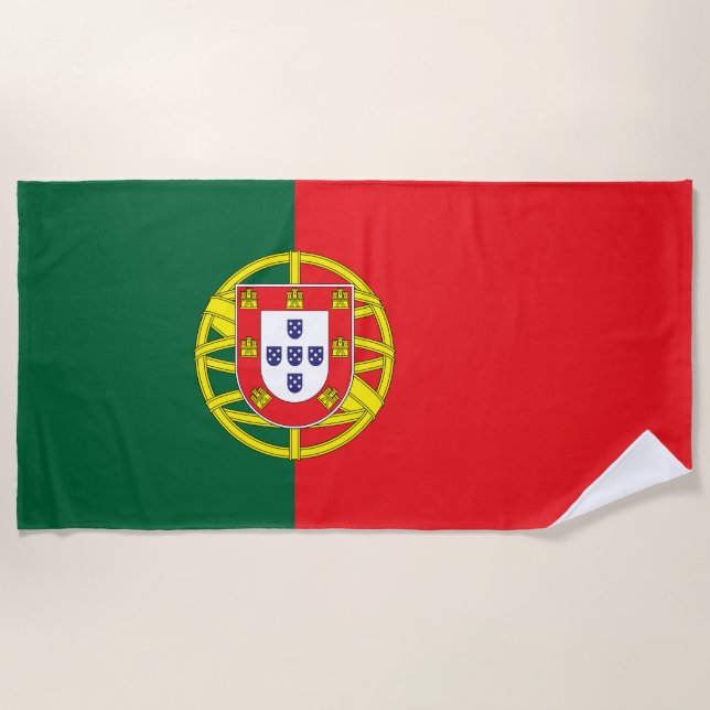 Serviette De Plage Drapeau Portugal (Devant)