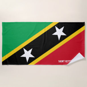 Serviette De Plage Drapeau Saint-Kitts-et-Nevis Splendide patriotique