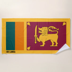 Serviette De Plage Drapeau Sri Lanka Splendide patriotique