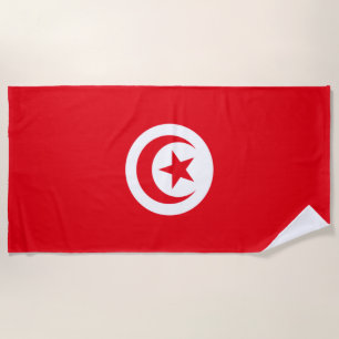 Serviette De Plage Drapeau tunisien (Tunisie) (Croissant islamique)